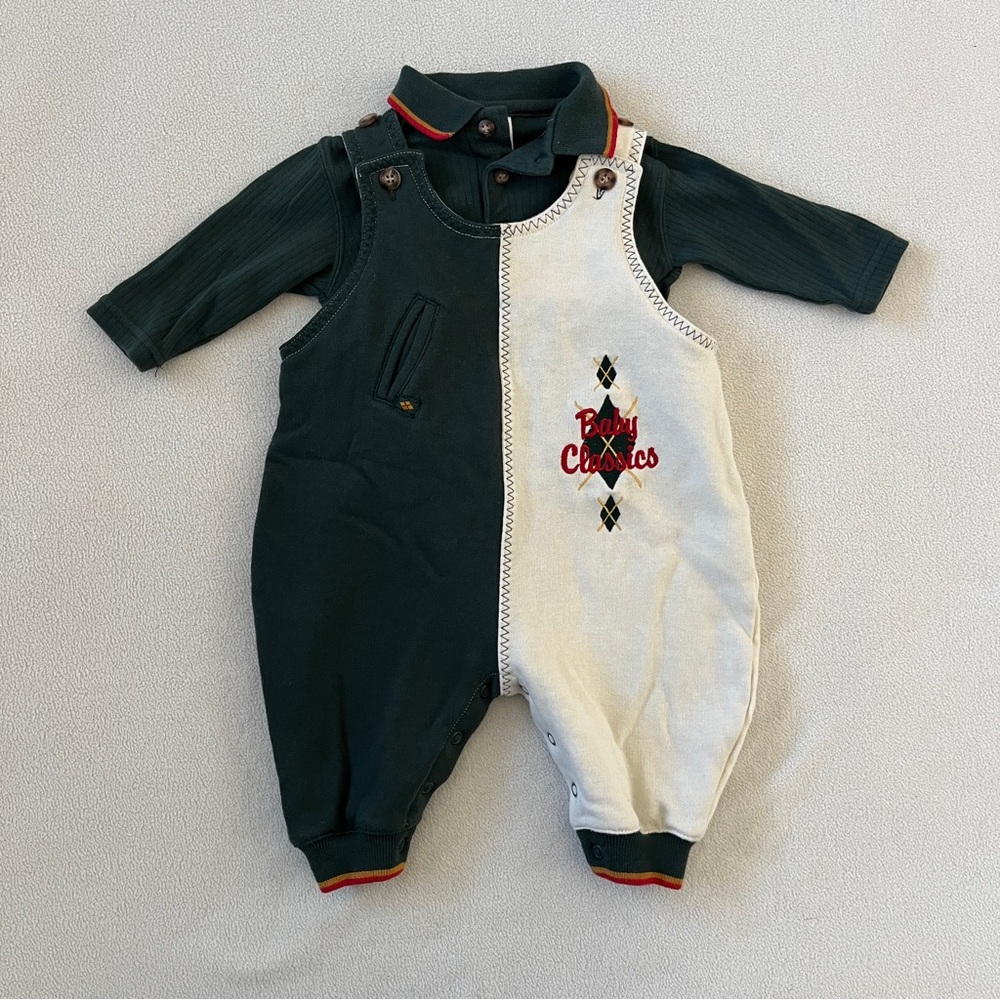 Vintage Adam’s Baby Classics Green and White Jumper Set Golf PGA Master’s Style